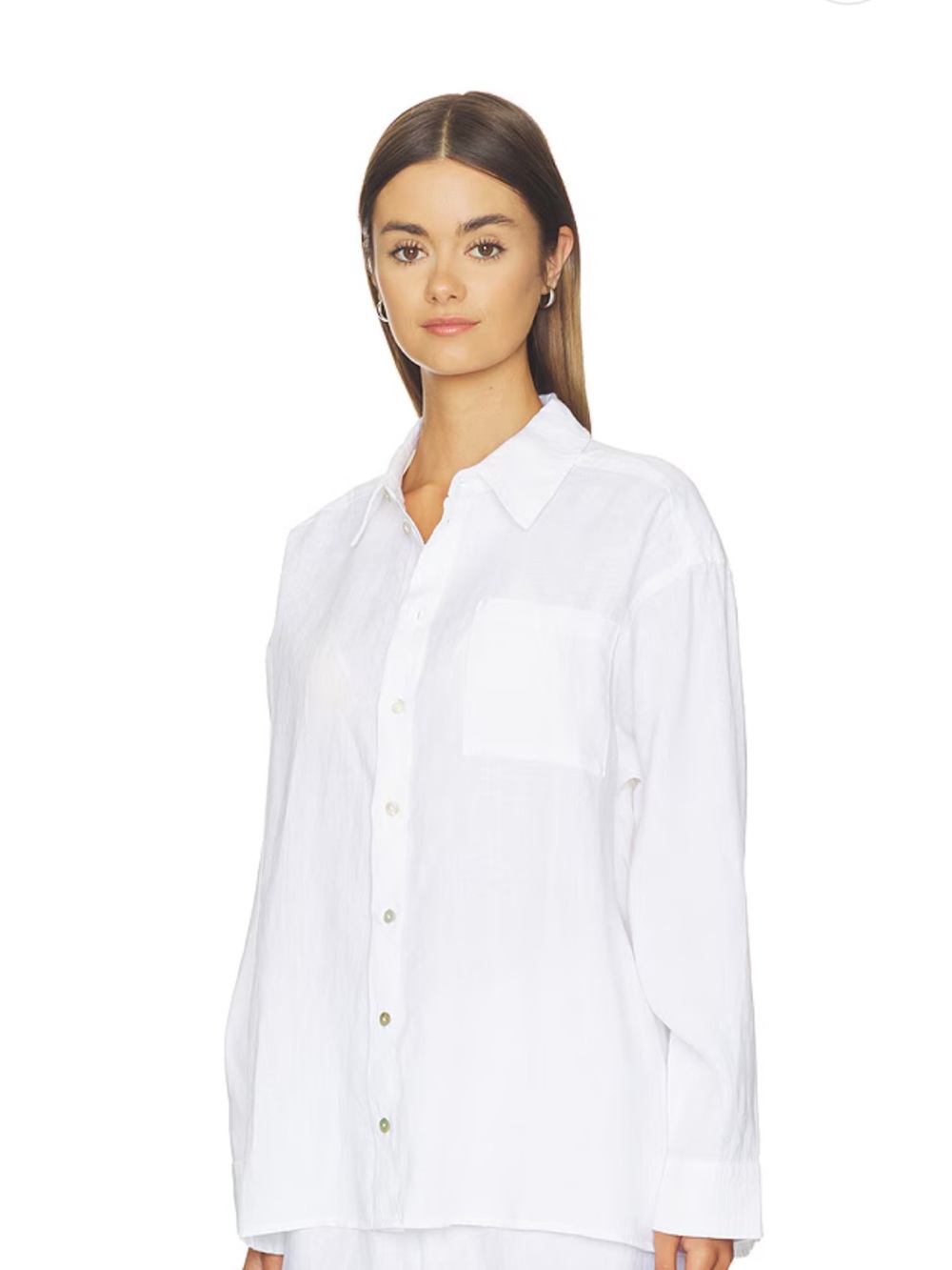 NWT DONNI. The Linen Relaxed Shirt in Powder